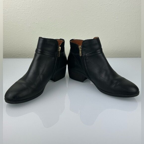 Pikolinos Sz 38 (U.S. 7.5-8) Black Leather Ankle Boots Made in Spain - Picture 5 of 16